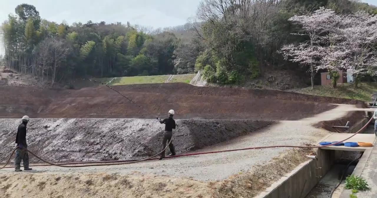 空撮による施工現場の映像